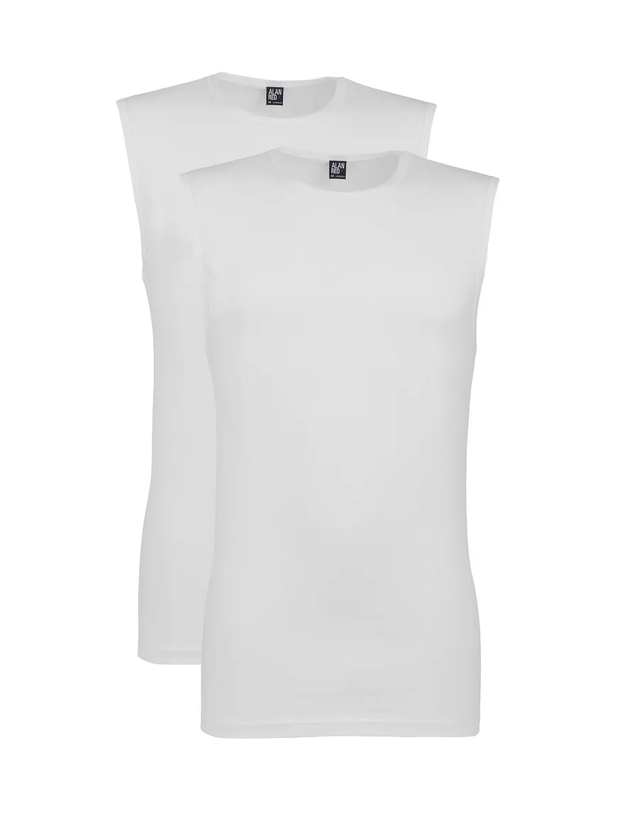t-shirt Alan Red effen katoen wit