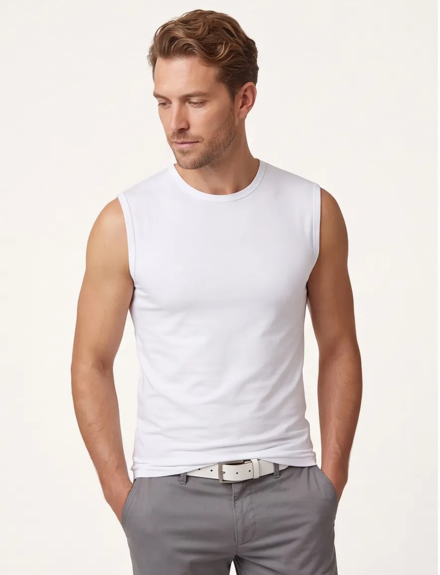 Alan Red Orlando t-shirt wit effen katoen two-pack