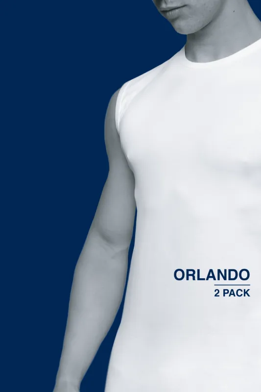 Alan Red Orlando t-shirt wit effen katoen two-pack