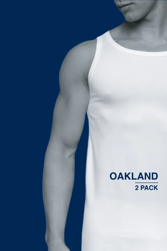 Alan Red singlet aanbieding effen katoen wit 2-pack
