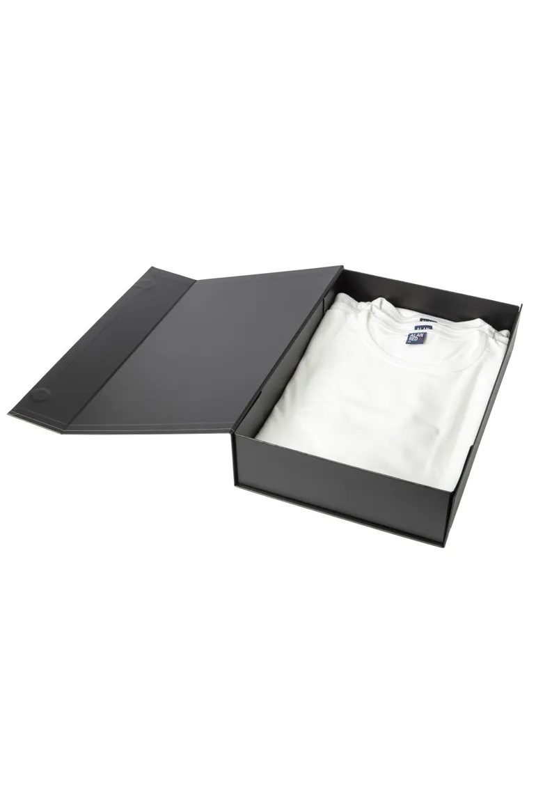 Alan Red Derby t-shirt wit effen katoen 3-pack