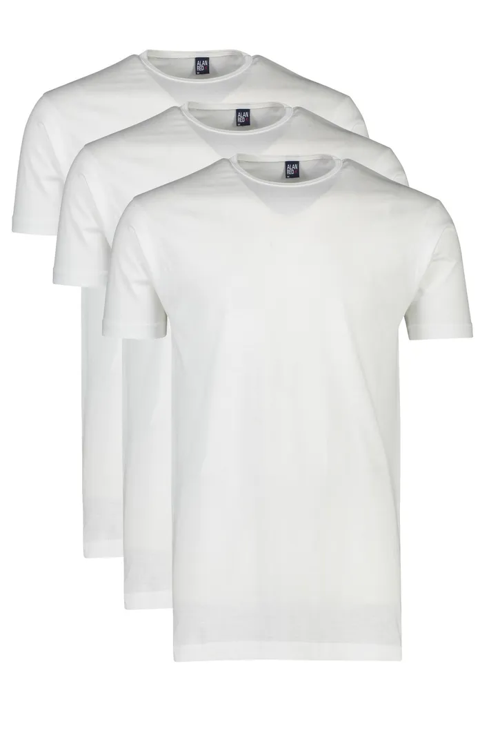Alan Red t-shirt 3-pack Derby wit effen