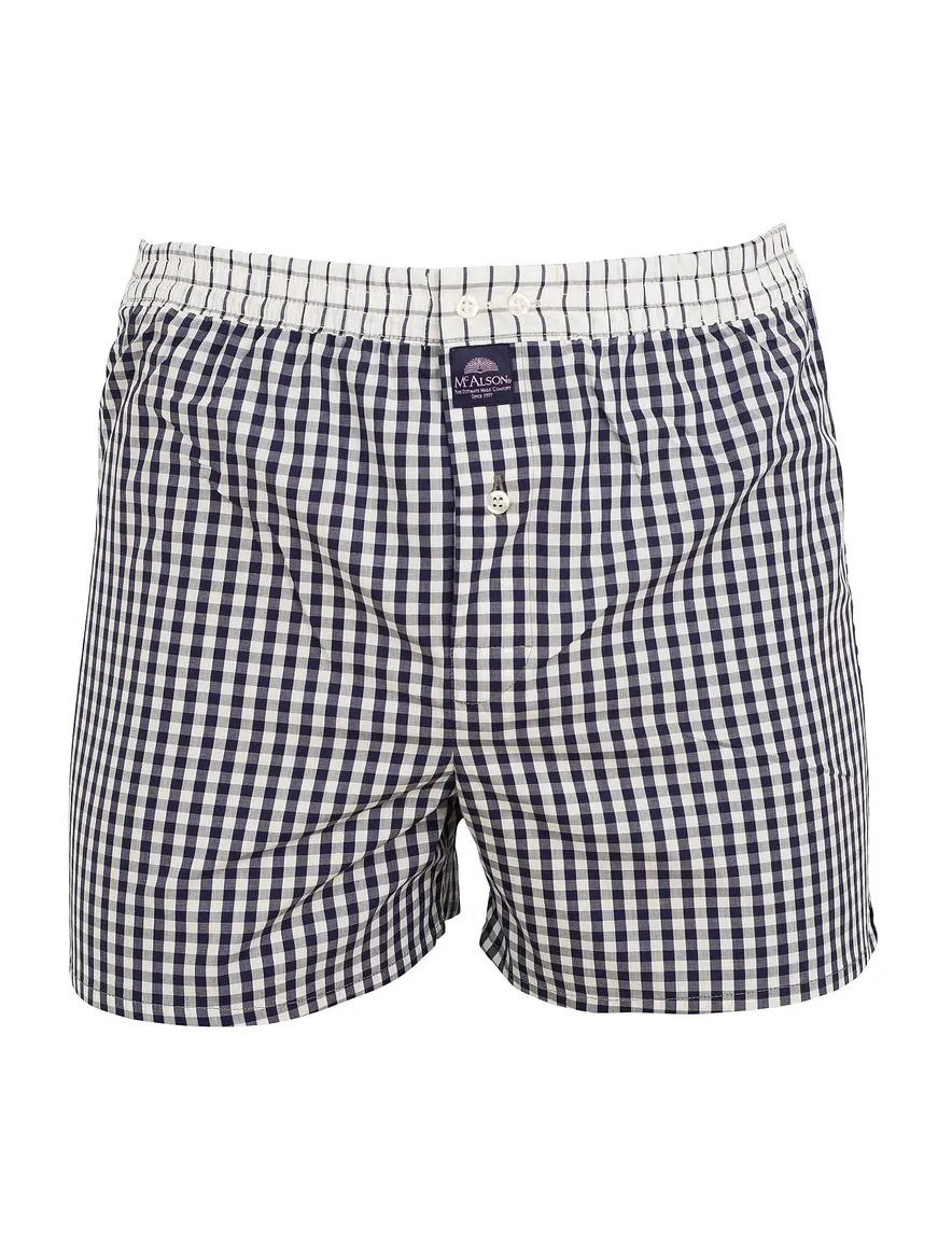 Mc Alson boxershort ruit wit navy
