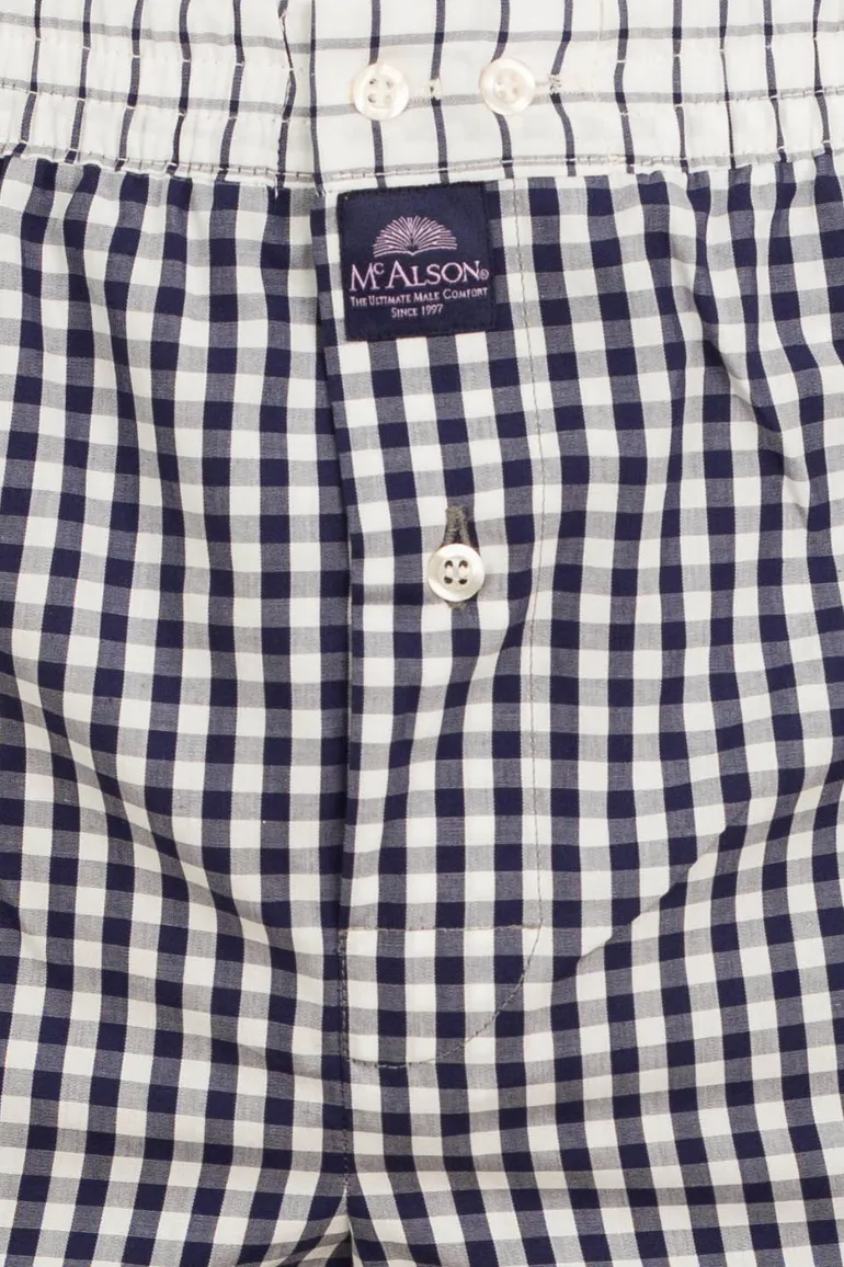 Mc Alson boxershort ruit wit navy