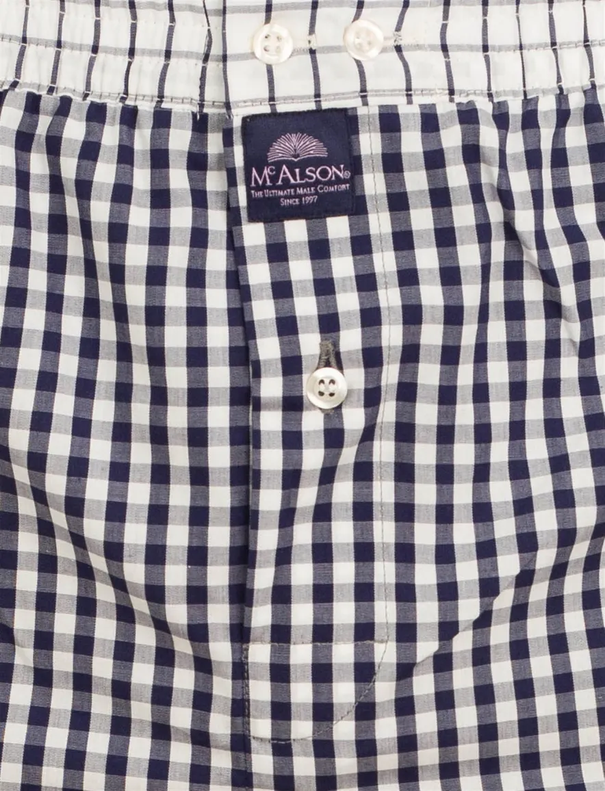 Mc Alson boxershort ruit wit navy