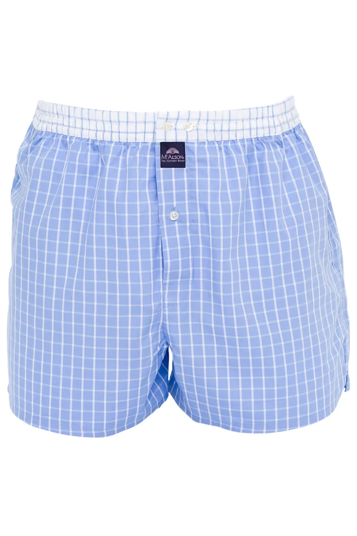 McAlson boxershort blauw wit blokruit