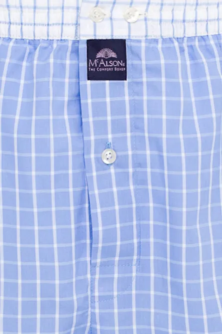 McAlson boxershort blauw wit blokruit