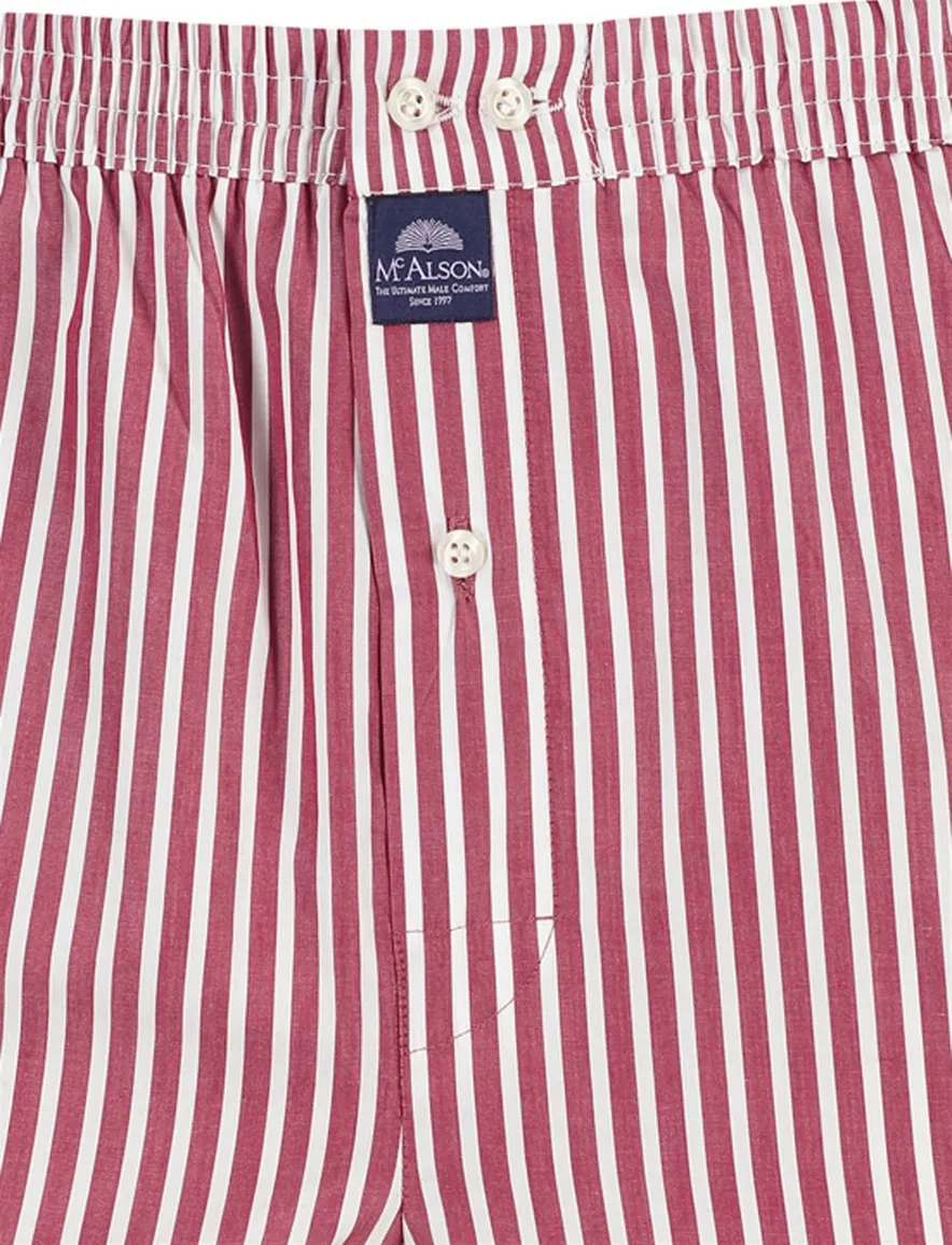 Mc Alson boxershort rood wit gestreept katoen