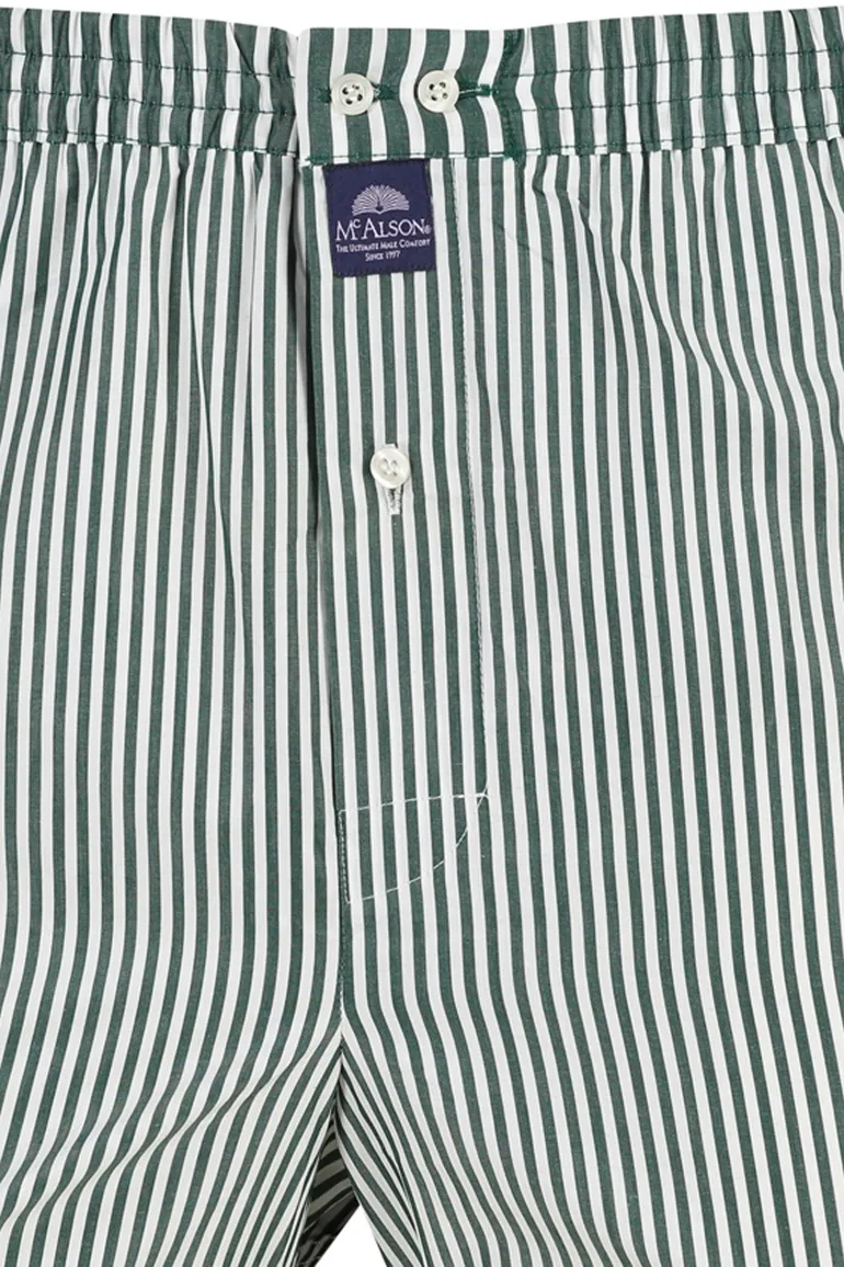 Mc Alson boxershort wit groen gestreept katoen