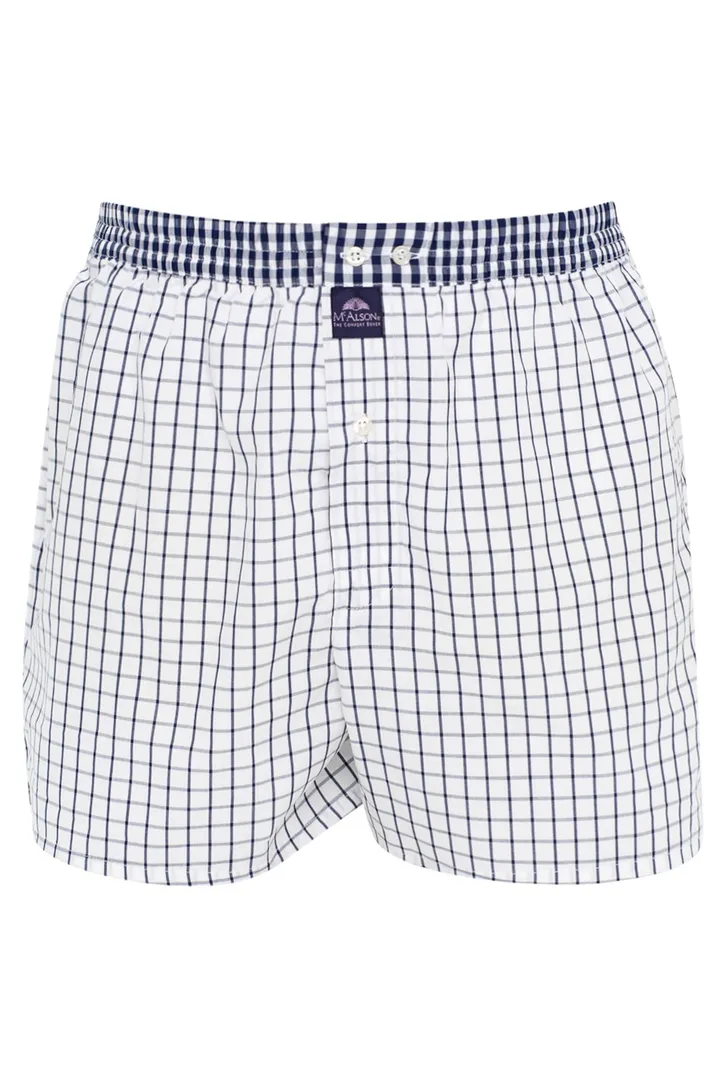 Mc Alson boxershort wit navy ruit