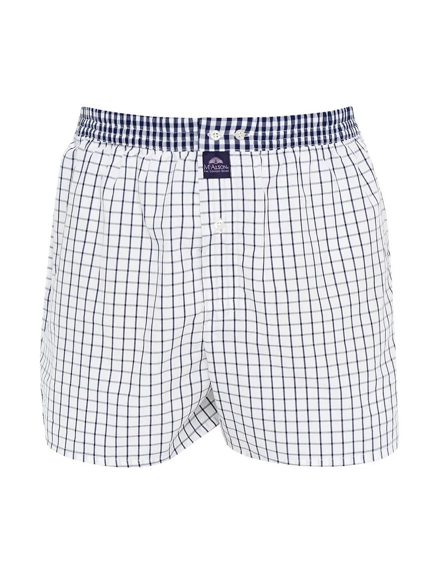 Mc Alson boxershort wit navy ruit