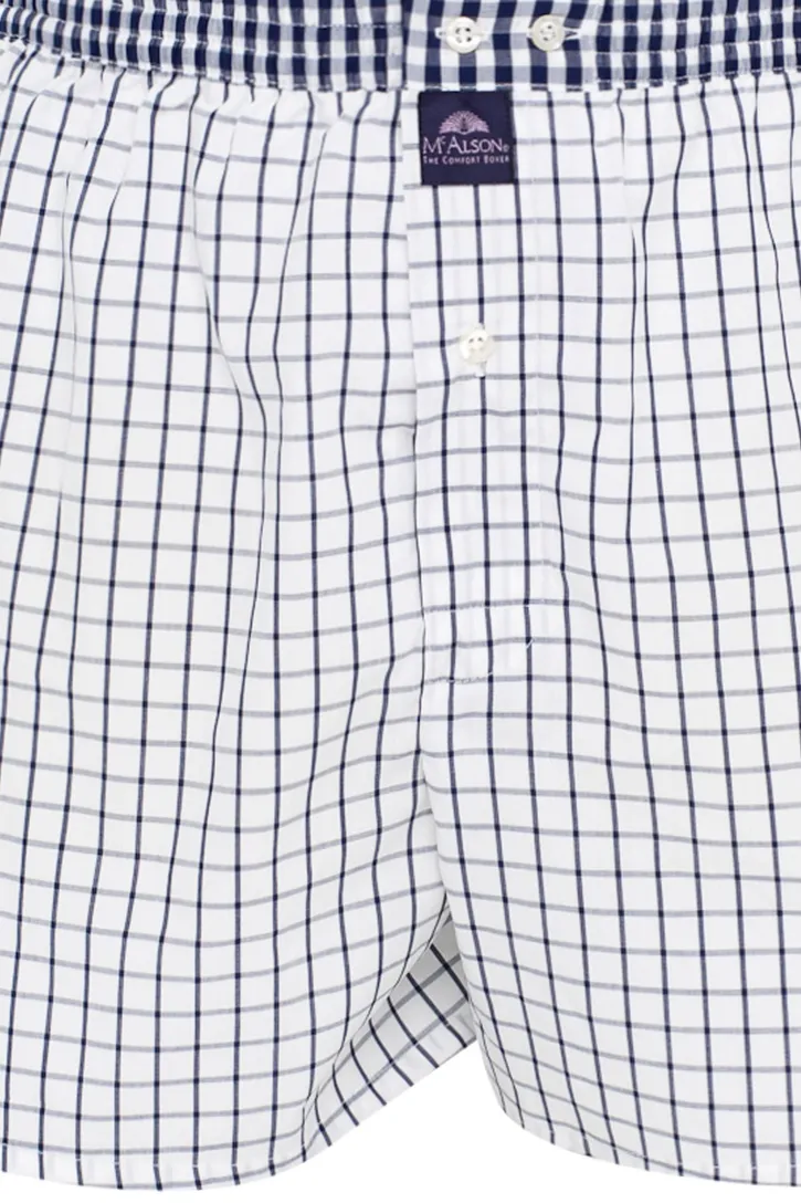 Mc Alson boxershort wit navy ruit