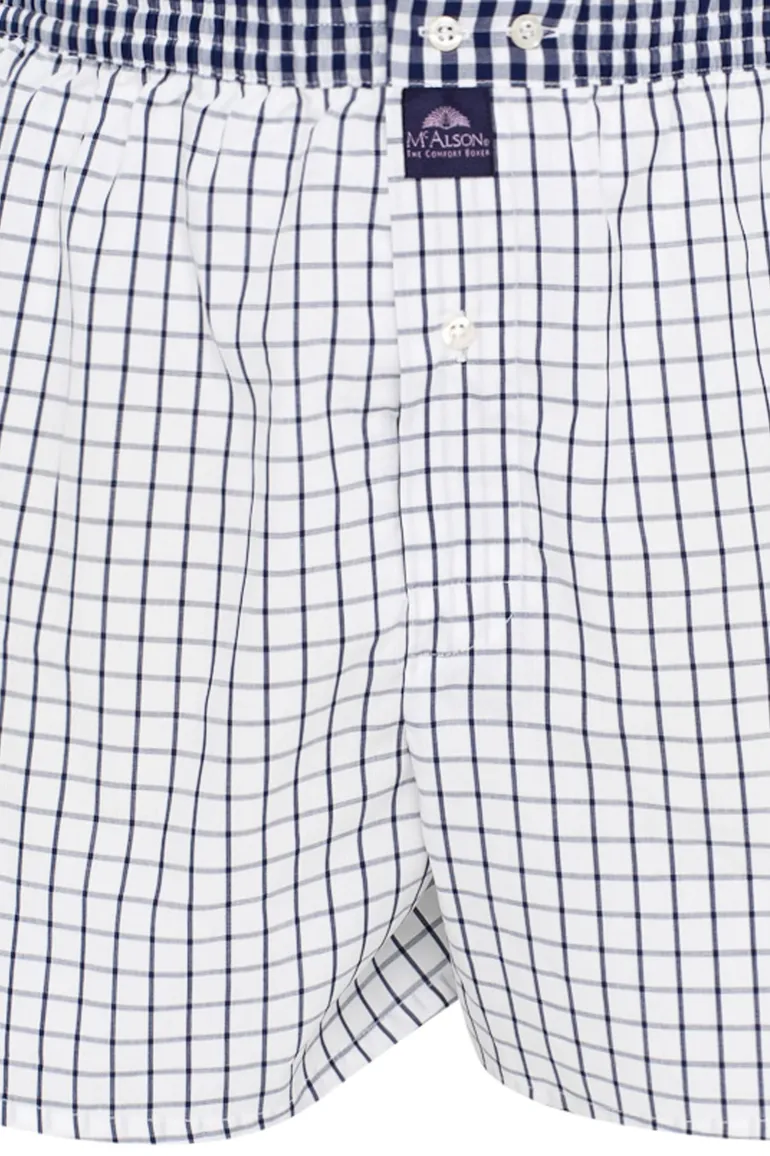 Mc Alson boxershort wit navy ruit