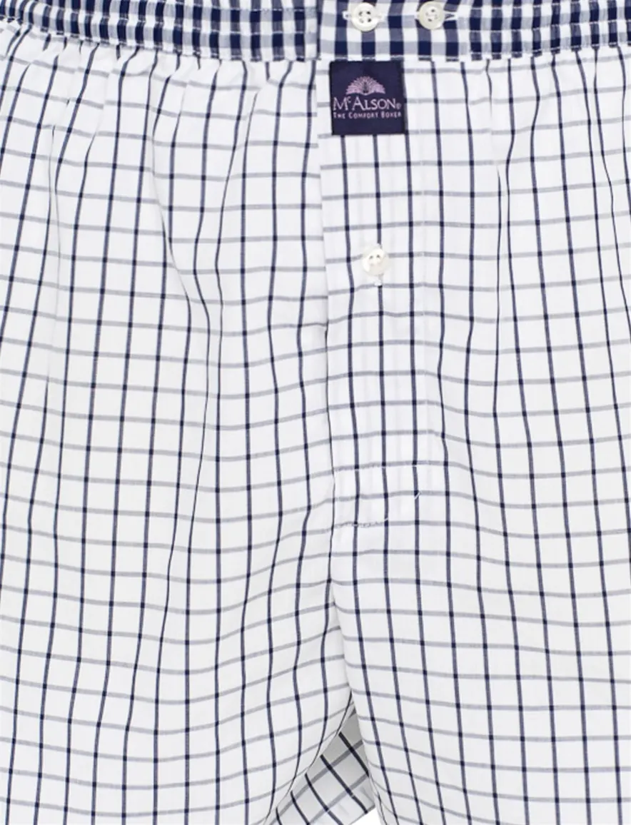 Mc Alson boxershort wit navy ruit