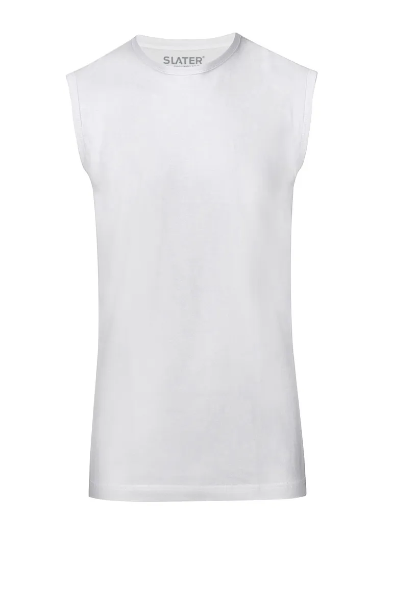 Slater tanktop wit ronde hals 100% katoen