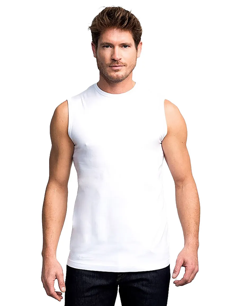 Slater tanktop wit ronde hals 100% katoen