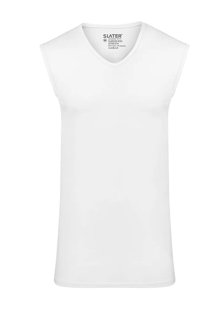 Slater tanktop effen katoen wit