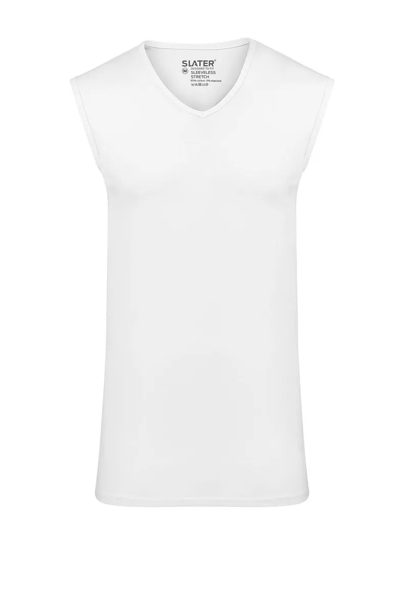 Slater tanktop wit effen katoen