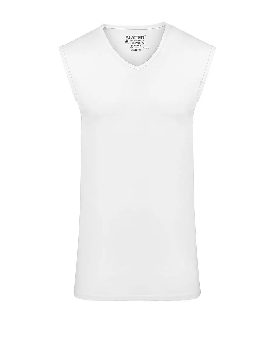Slater tanktop wit effen katoen