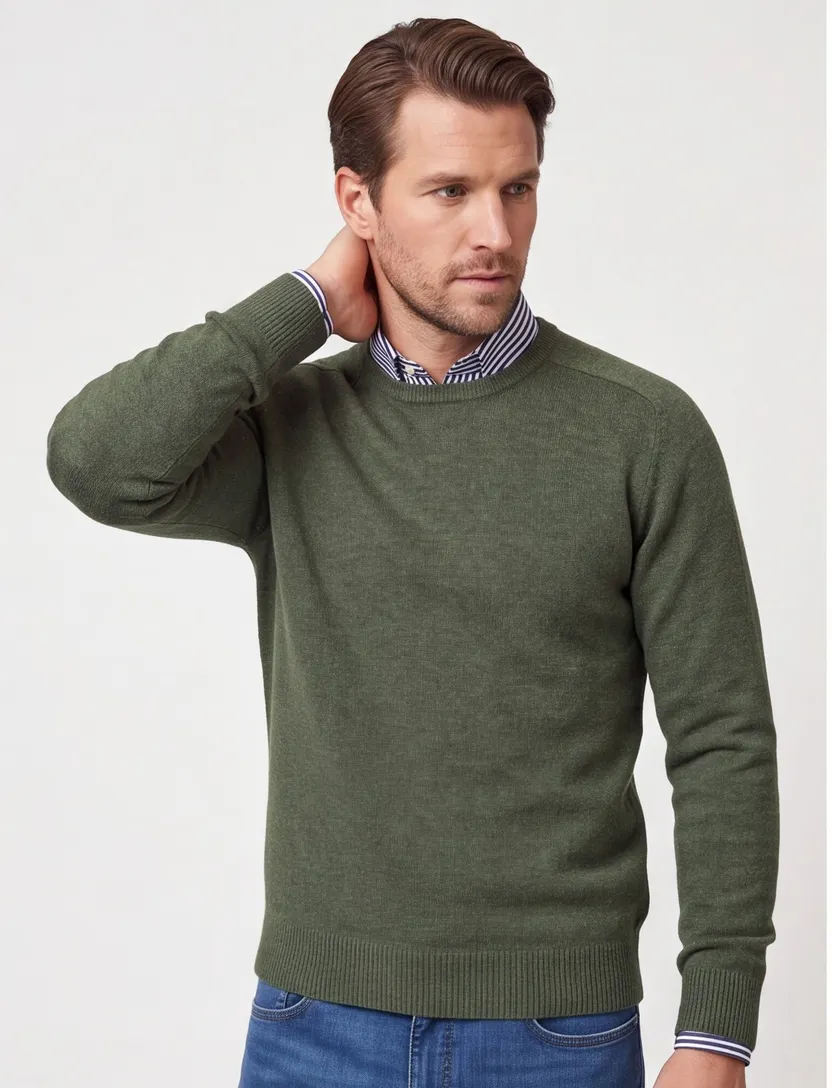 Pullover Alan Paine groen lamswol