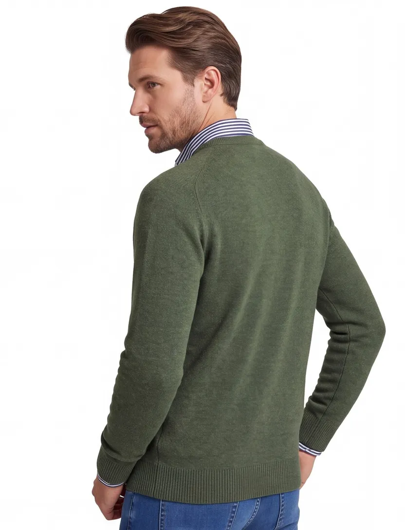 Pullover Alan Paine groen lamswol