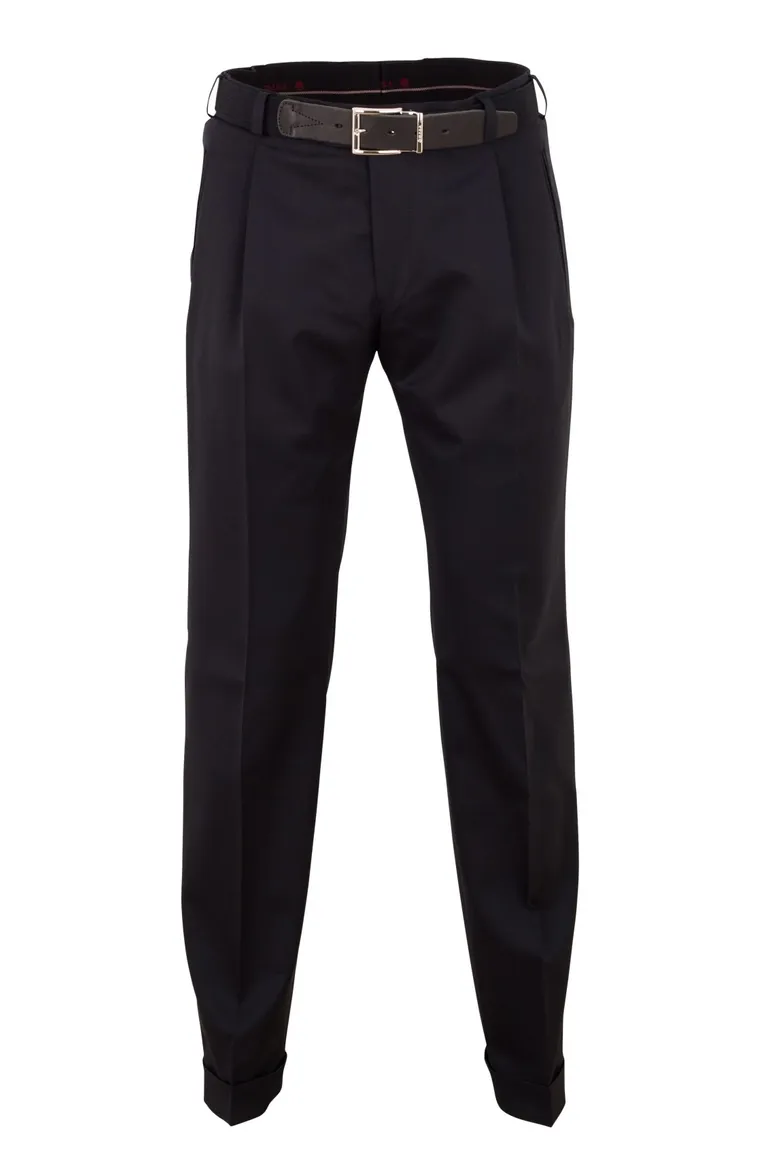 Pantalon m.e.n.s. model Paris navy bandplooi