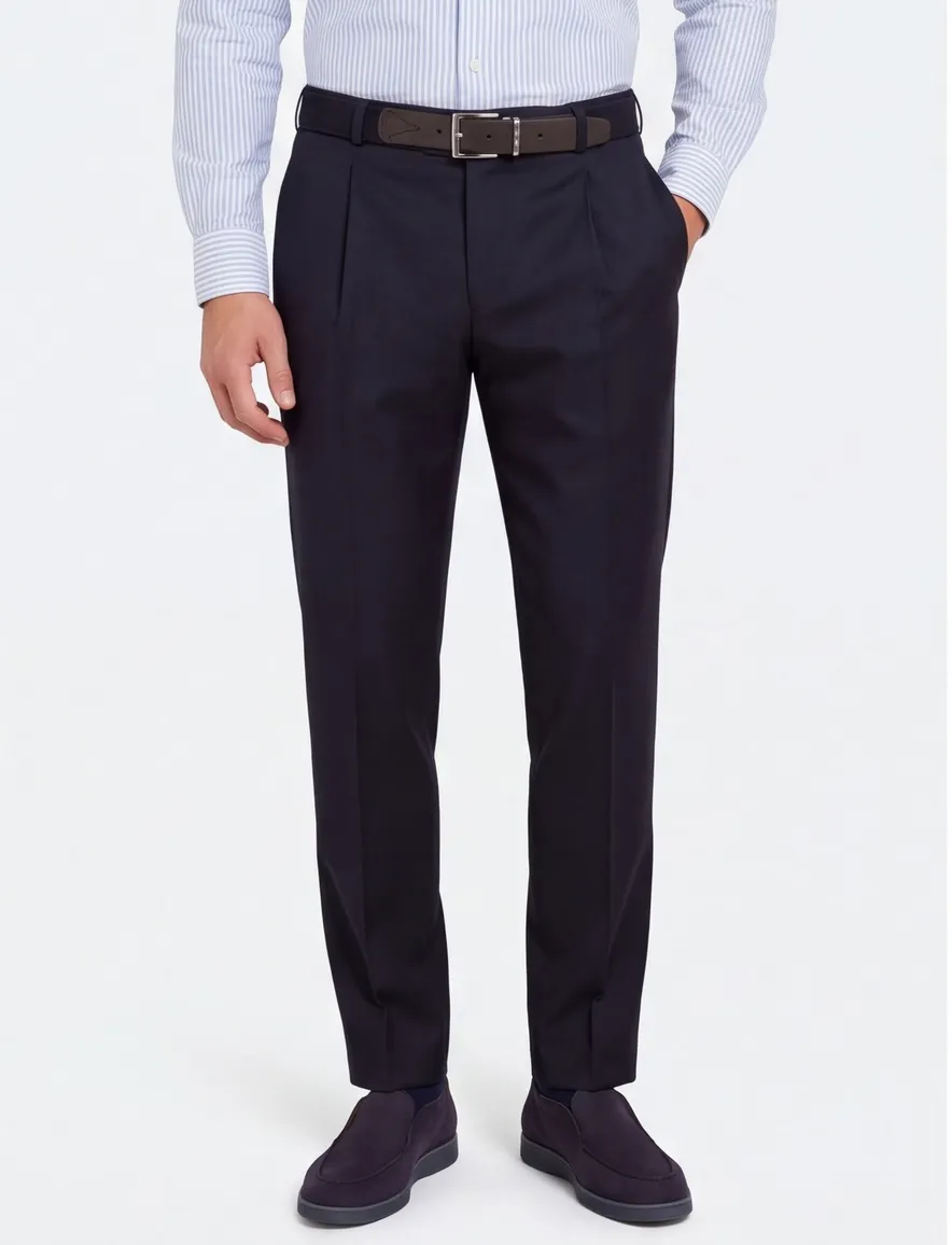 Pantalon M.E.N.S. Paris-U navy wol stretch bandplo