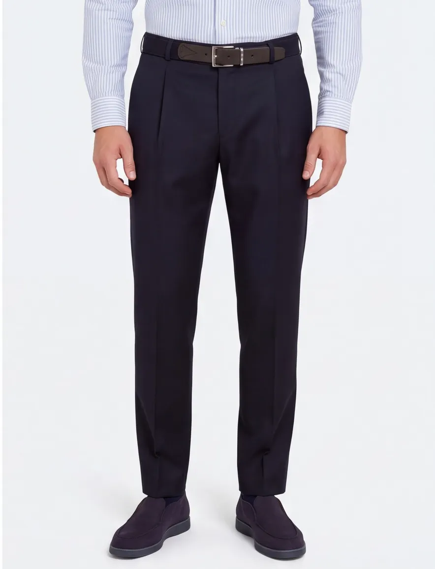 Pantalon M.E.N.S. Paris-U navy wol stretch bandplo