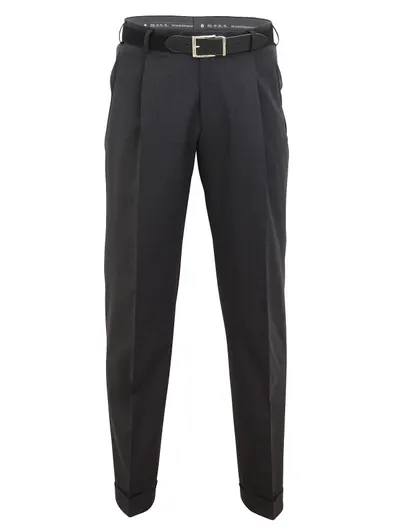 M.E.N.S. M.E.N.S. pantalon wol Paris-U antraciet bandplooi