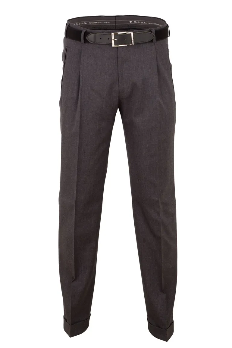 m.e.n.s. pantalon Paris-U middengrijs wol bandploo
