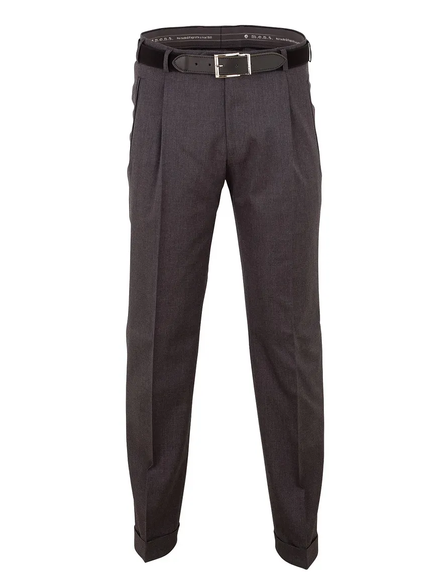m.e.n.s. pantalon Paris-U middengrijs wol bandploo