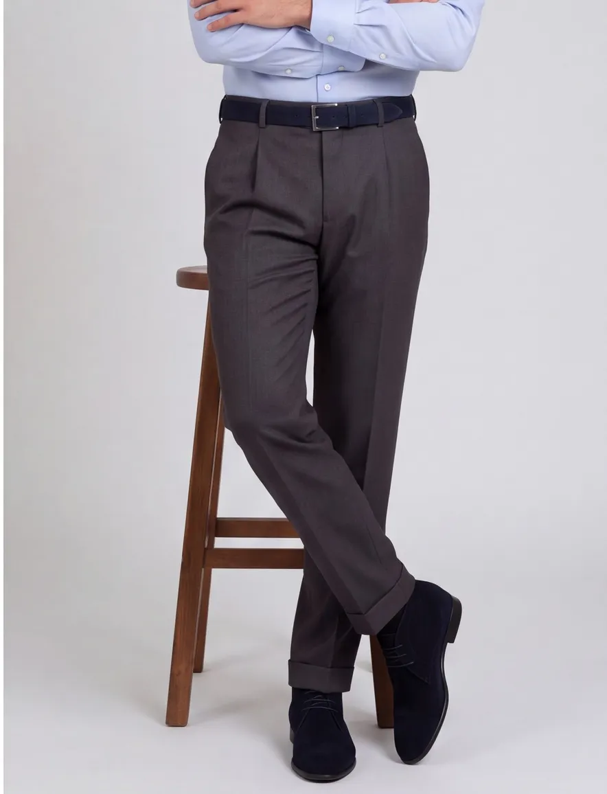 m.e.n.s. pantalon Paris-U middengrijs wol bandploo