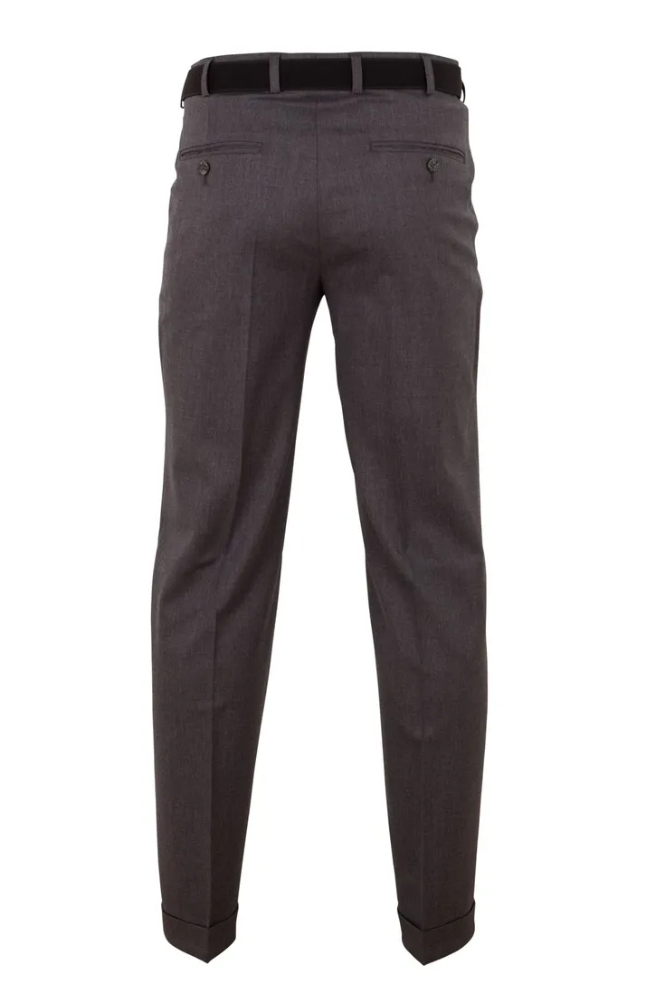 m.e.n.s. pantalon Paris-U middengrijs wol bandploo