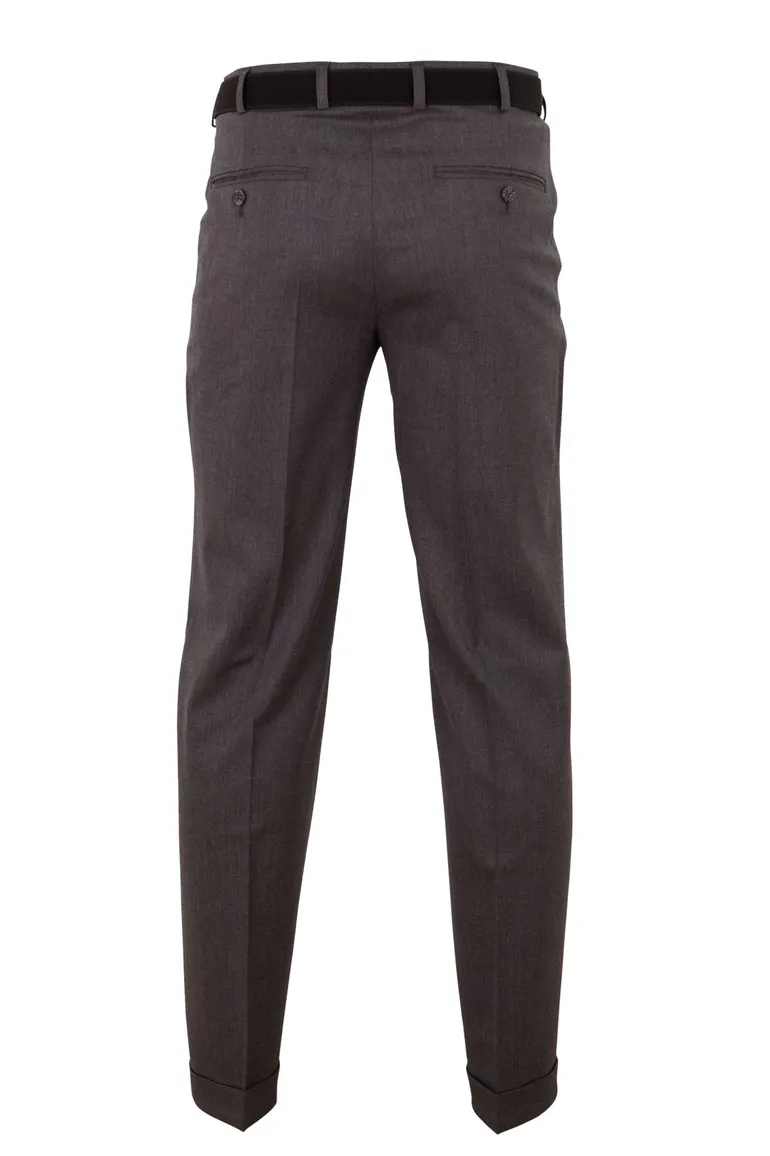 m.e.n.s. pantalon Paris-U middengrijs wol bandploo