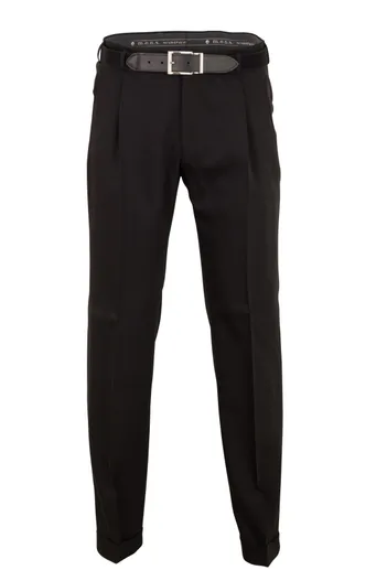 M.E.N.S. m.e.n.s. pantalon Paris-U zwart wol bandplooi stre