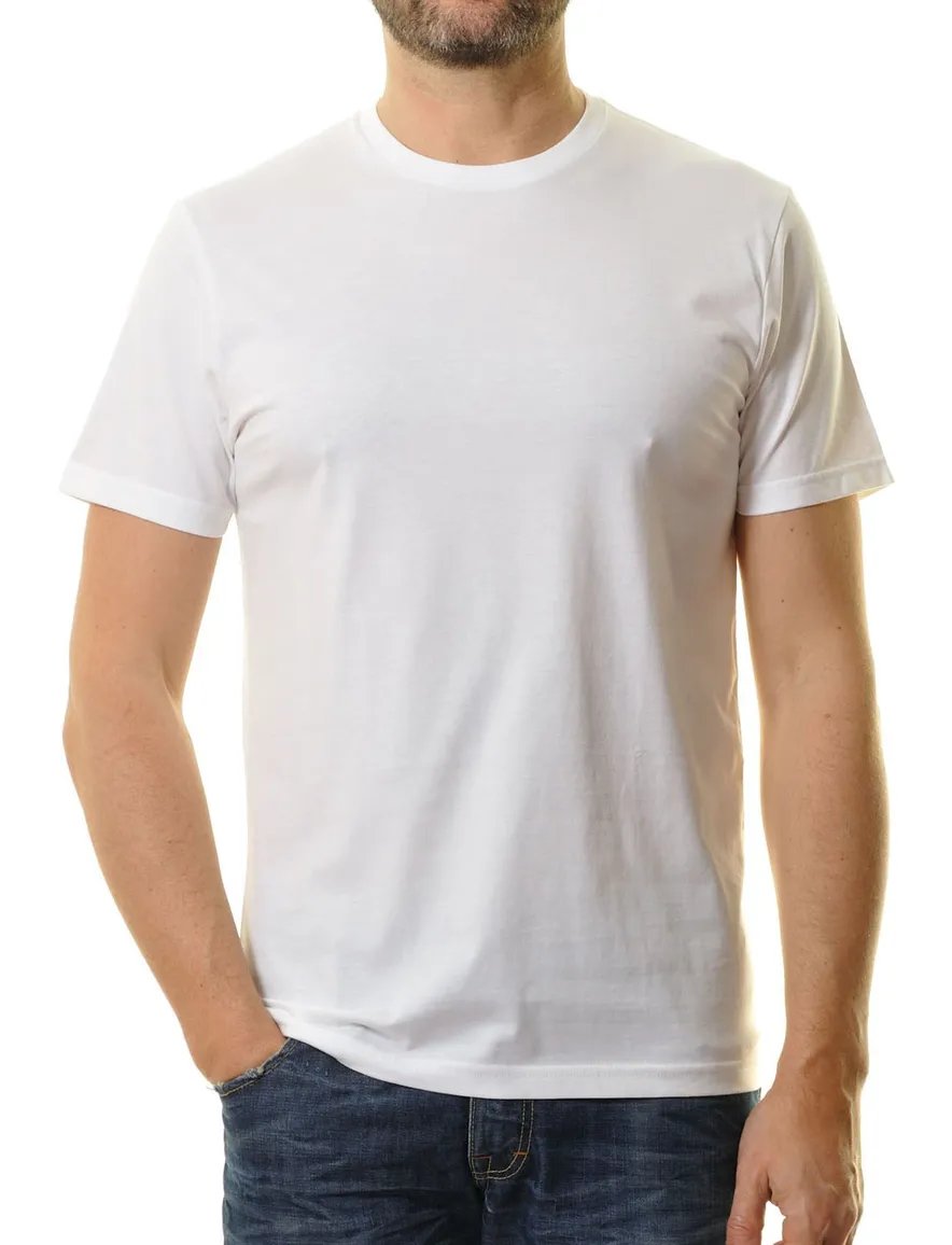 Ragman 2-pack t-shirt wit uni katoen