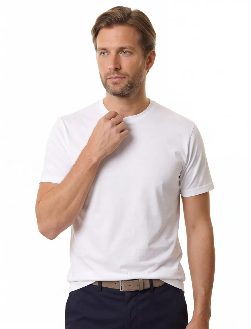 Ragman 2-pack t-shirt wit uni katoen
