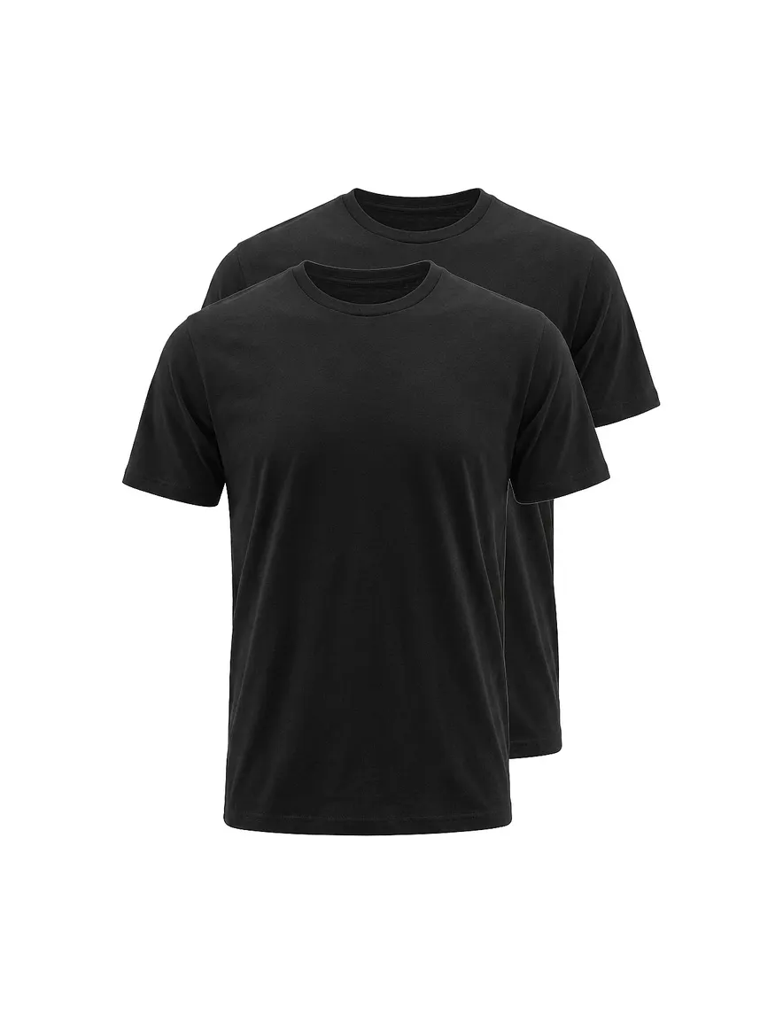 Ragman t-shirt 2-pack zwart effen katoen