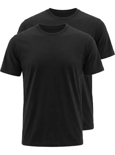 Ragman Ragman t-shirt effen katoen zwart 2-pack