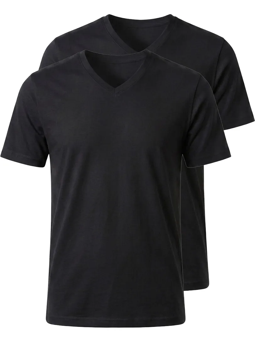 Ragman t-shirt effen katoen zwart