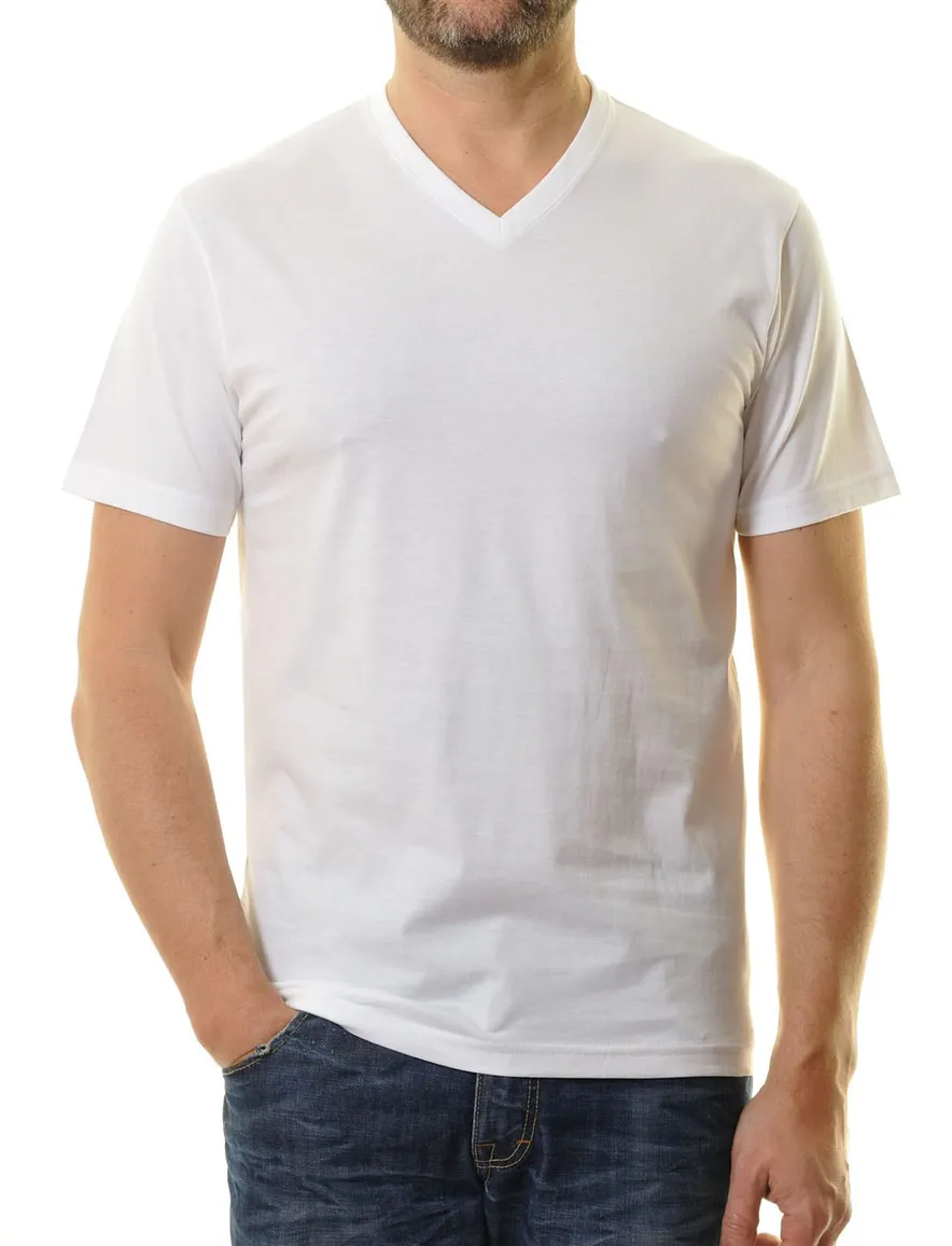 t-shirt Ragman effen katoen wit
