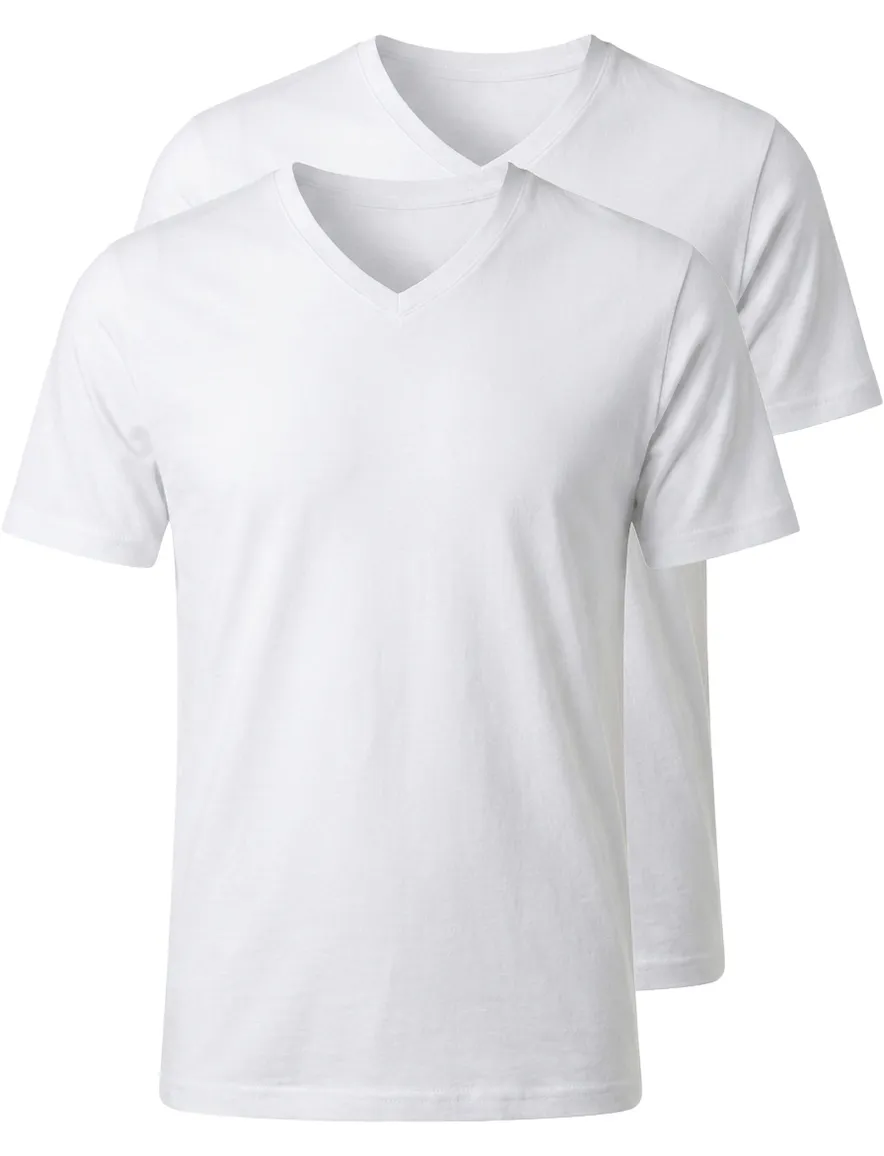 Two-pack t-shirt Ragman wit v-hals