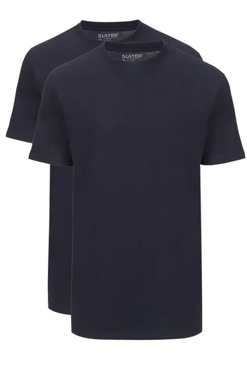 Slater t-shirt Slater effen katoen donkerblauw
