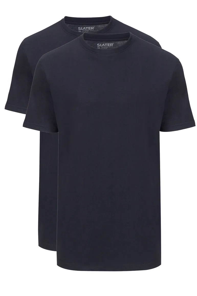 t-shirt Slater effen katoen donkerblauw