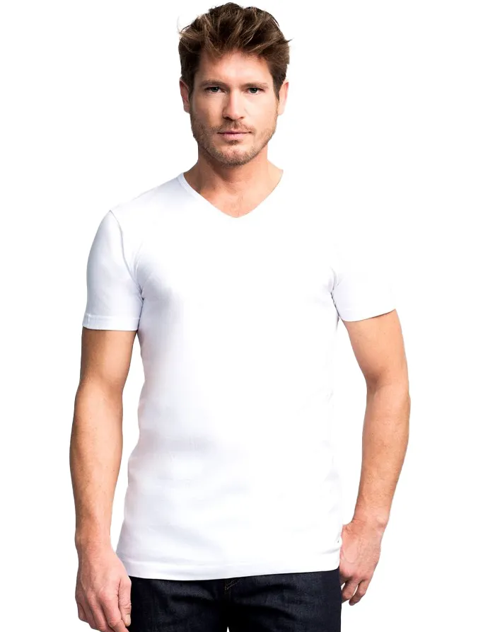 Slater v-hals t-shirt wit 2-pack