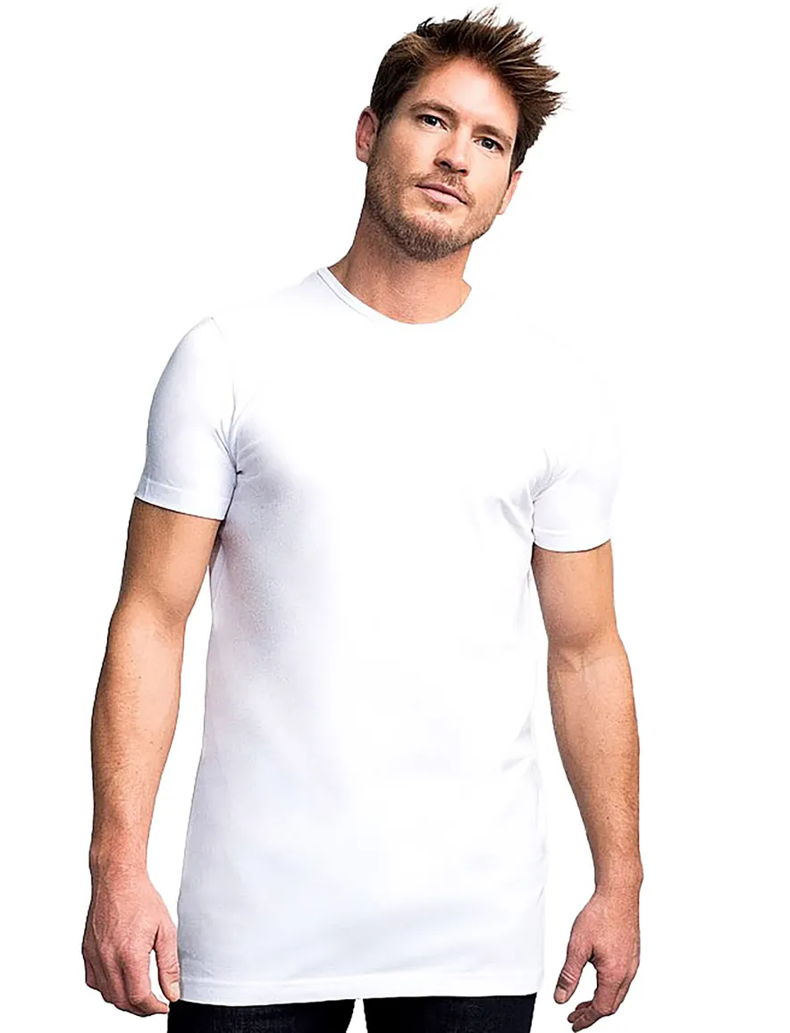 Slater T-shirt KM ml 7 wit effen katoen 2-pack