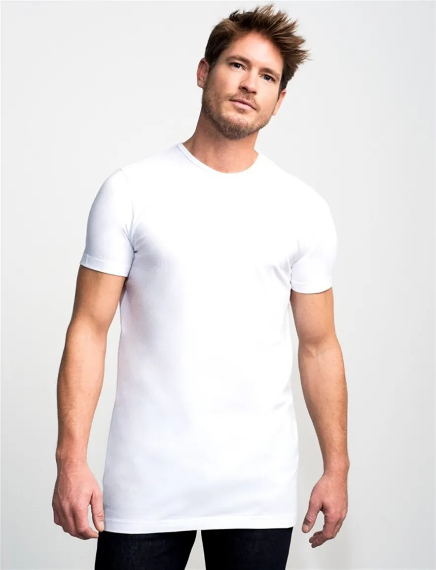 Slater T-shirt KM ml 7 wit effen katoen 2-pack