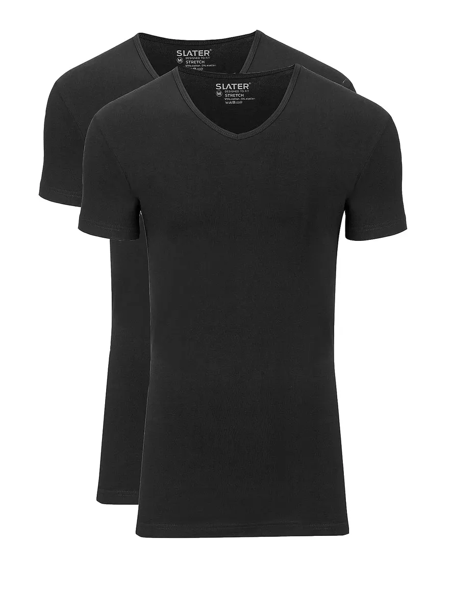 t-shirt Slater effen katoen zwart