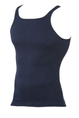 Kapart Kapart singlet donkerblauw feinripp katoen