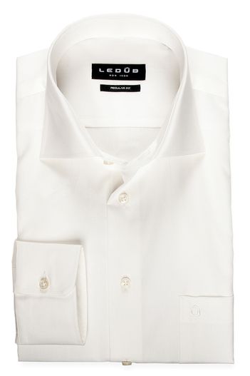 Ledub Shirt Ledub strijkvrij morning snow strijkvrij wijde pasvorm